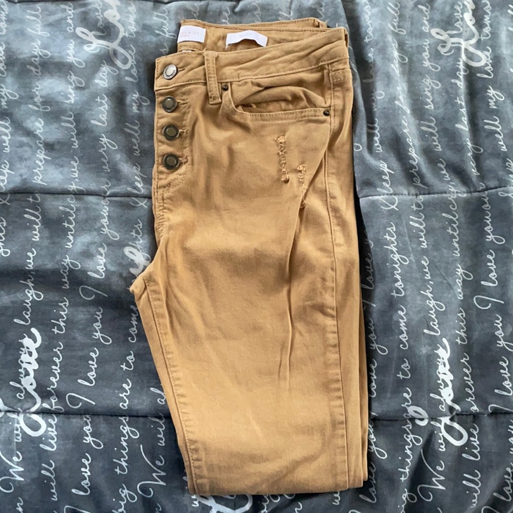 Khaki skinny jeans